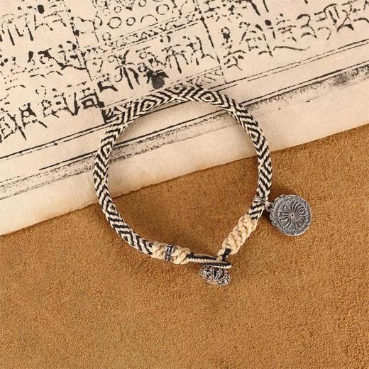 限定版　藏地九眼不灭长寿金刚天珠绳　搭配925银十字金刚杵扣环　红、黑两款 商品图2