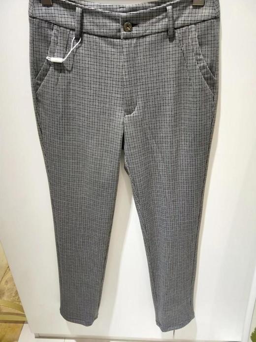 3楼康尼威秋冬款小格子铅笔裤黑灰色货号A3003 商品图1