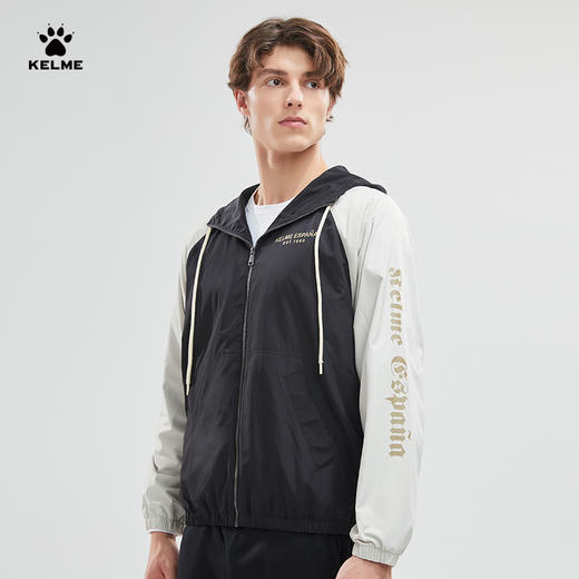 卡尔美连帽梭织外套男2022秋冬新款撞色拼接开衫运动服夹克 商品图1