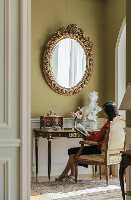 独角鹿西洋古董家具P.SORMANI工坊路易十六风铜鎏金饰细木镶方桌 商品图1