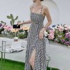 法式小众气质开衩格子吊带裙2021夏季新款可盐可甜温柔风长裙子潮 商品缩略图3