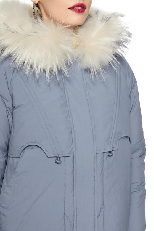 ELLA JADE 灰蓝色毛领连帽羽绒服 8452 商品图3