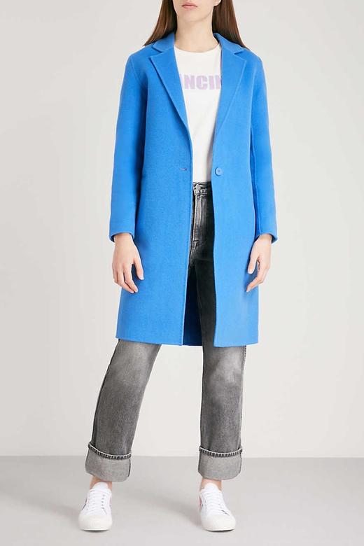 sandro 经典蓝色翻领大衣 9720 商品图1