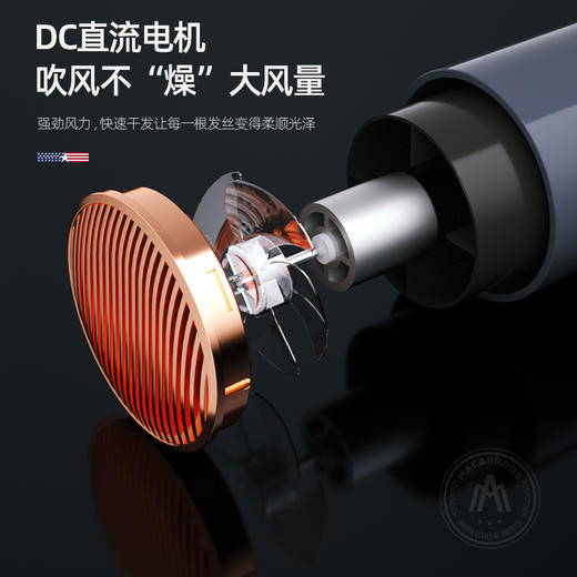 迈卡罗 （MACAIIROOS）便携吹风机电吹风家用大功率吹风筒速干可折叠 MC-BQ167 商品图6