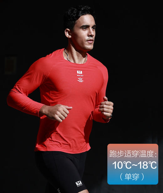 BODYWIT身体智慧男子飞羽轻薄速干圆领长袖T恤 商品图1