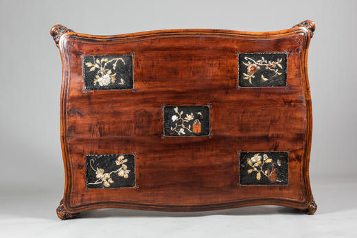 国内现货独角鹿西洋古董家具法国维多风格多宝镶嵌胡桃木餐桌茶几 商品图3