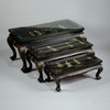 独角鹿西洋古董家具中国黑漆描金硬石镶嵌西厢记主题边桌三套几 商品缩略图0