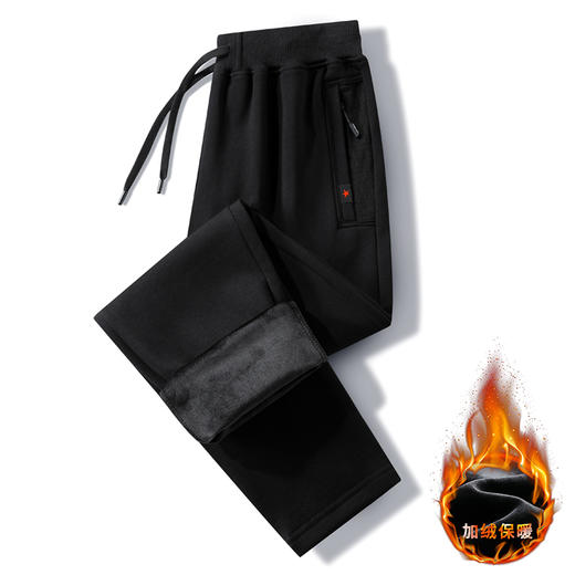 【新款DSK】大依优型大码加绒裤子男士休闲长裤卫裤宽松运动裤冬款松紧腰 商品图2