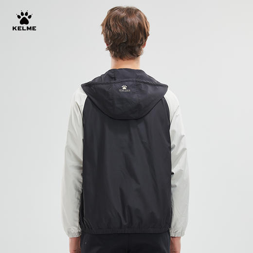 卡尔美连帽梭织外套男2022秋冬新款撞色拼接开衫运动服夹克 商品图3