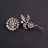 独角鹿西洋古董珠宝首法国18k金银镶嵌钻石玫瑰切钻石颤抖花胸针 商品缩略图0