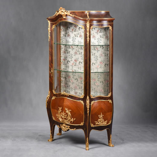 国内现货独角鹿西洋古董家具大师林克铜鎏金装饰细木工玻璃展示柜 商品图2