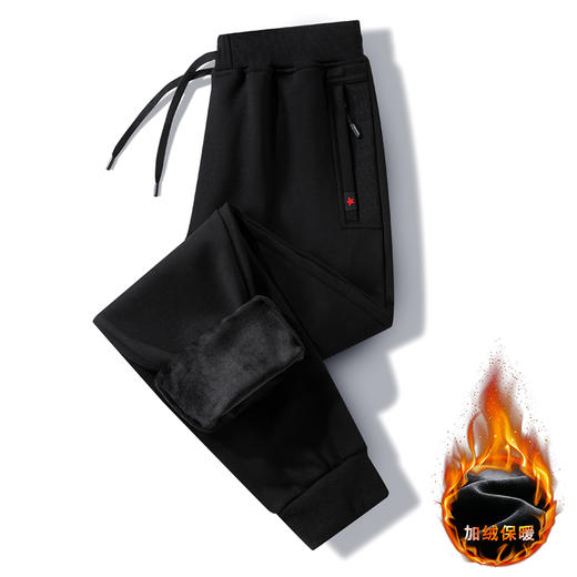 【新款DSK】大依优型大码加绒裤子男士休闲长裤卫裤宽松运动裤冬款松紧腰 商品图1