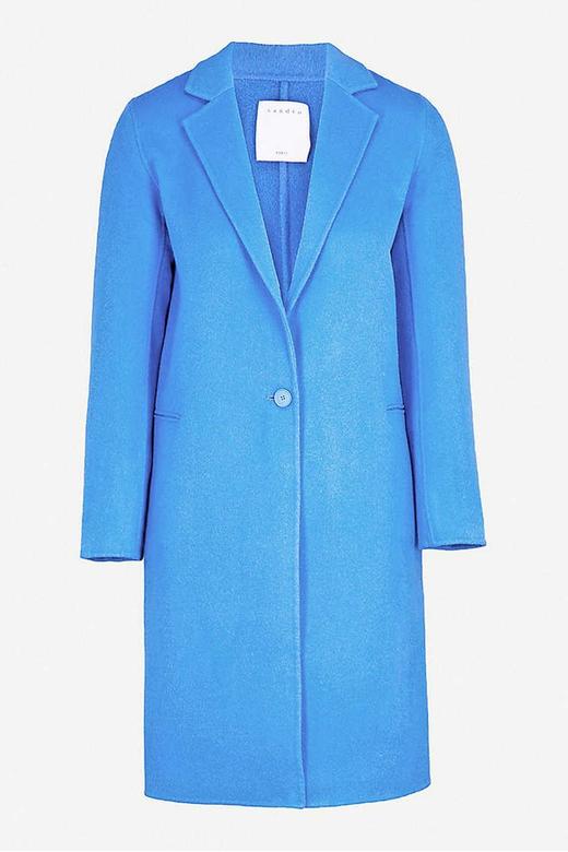 sandro 经典蓝色翻领大衣 9720 商品图4