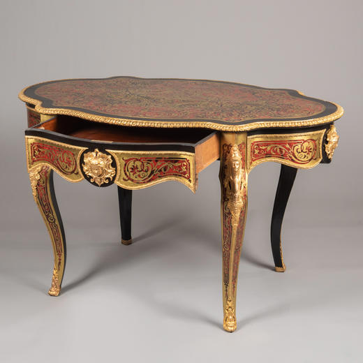 国内现货独角鹿西洋古董家具布勒工艺镶嵌珍贵材质铜鎏金书桌茶几 商品图2