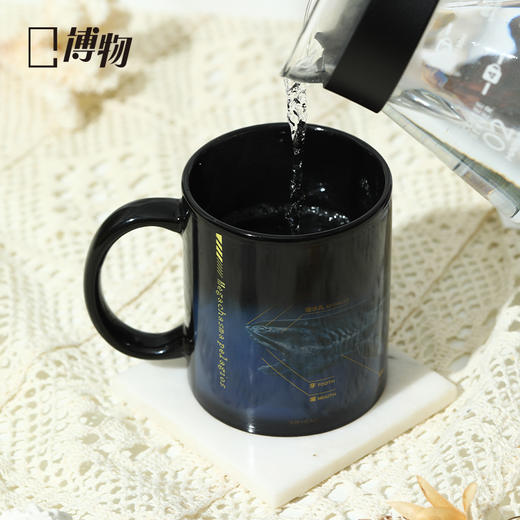 博物 巨口鲨温感鲨鱼杯会变色陶瓷杯咖啡马克杯毕业圣诞礼物 商品图1