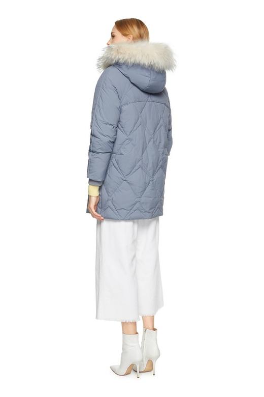 ELLA JADE 灰蓝色毛领连帽羽绒服 8452 商品图2