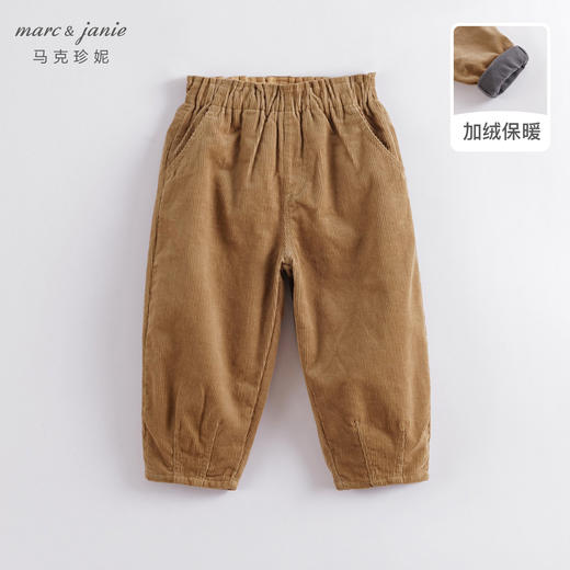 马克珍妮冬装新款 女童灯芯绒加绒萝卜裤 儿童裤子221758 商品图0