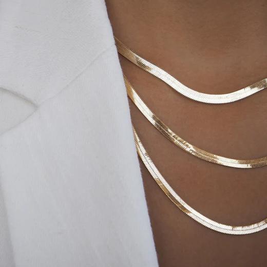 北京仓｜Lili Claspe-Medium Reggie-中号 金色 蛇骨链 项链［美国设计师］ 商品图0