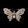 独角鹿西洋古董珠宝首饰法国出品红宝石镶嵌天然珍珠蝴蝶造型胸针 商品缩略图0