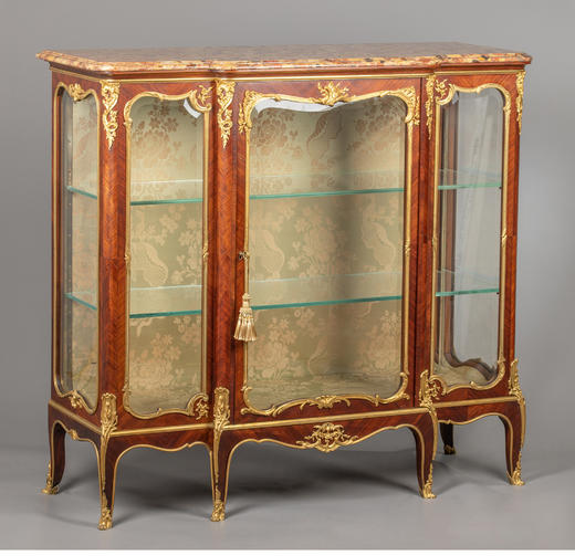 国内现货独角鹿西洋古董家具铜鎏金修饰大理石台面玻璃展柜展示柜 商品图2