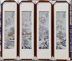 雪景四条屏