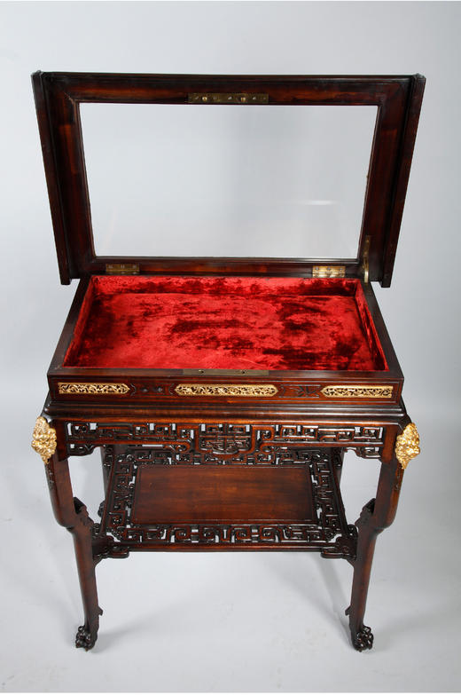 独角鹿西洋古董家具法国出品东方风格玻璃展示柜展示方桌 商品图2