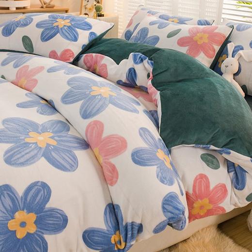 冬季加厚绒四件套加绒保暖珊瑚绒被套法兰绒床单被罩床上用品exo9 商品图1