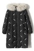 灵音 羽毛刺绣黑色毛领羽绒服 8434 商品缩略图4