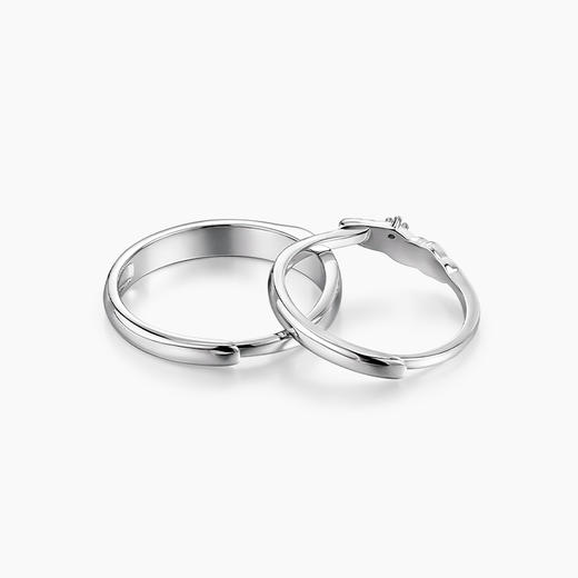 KADER S925银丘比特之翼情侣对戒个性百搭情侣戒指 情侣款 银白色 商品图2