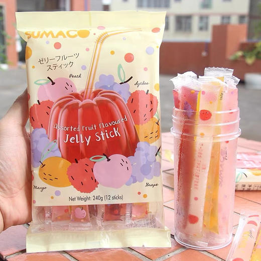 马来西亚进口零食sumaco素玛哥综合水果味条形果冻冰沙布丁可吸 商品图0