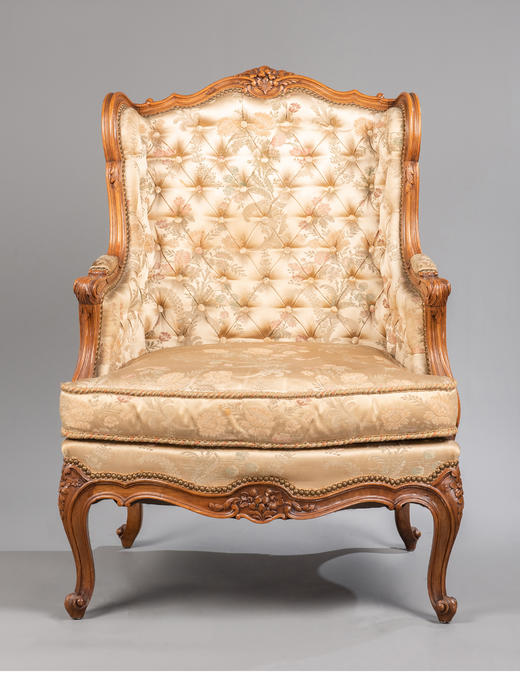 国内现货独角鹿西洋古董家具法国路易十五风胡桃木女王式扶手椅 商品图2