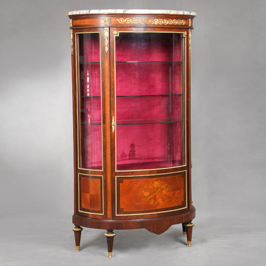 国内现货独角鹿西洋古董家具19世纪末法国细木镶嵌玻璃展柜展示柜 商品图1