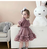 荷兰Dolly女童连衣裙蓬蓬裙粉色公主裙儿童裙子短袖褶边奶油 商品缩略图4