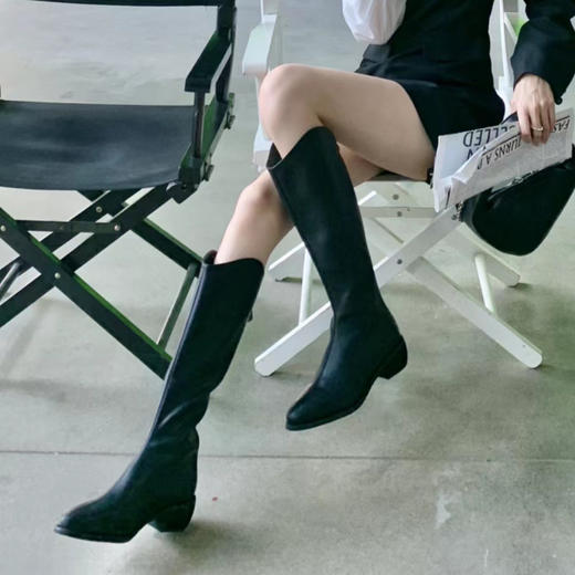 【百图lulu定制】【修腿神靴】弹力尖头 前V后V口  后拉链   中高筒靴   骑士长靴 商品图9