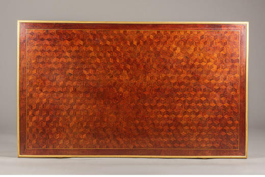 独角鹿西洋古董家具P.SORMANI工坊路易十六风铜鎏金饰细木镶方桌 商品图4