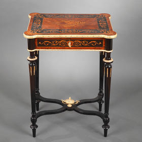 独角鹿西洋古董家具铜鎏金细木镶嵌翻盖式多功能欧式梳妆台化妆桌