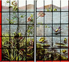 独角鹿西洋古董Hubert Paris工坊花鸟飞蝶水边风景彩绘玻璃花窗 商品缩略图2