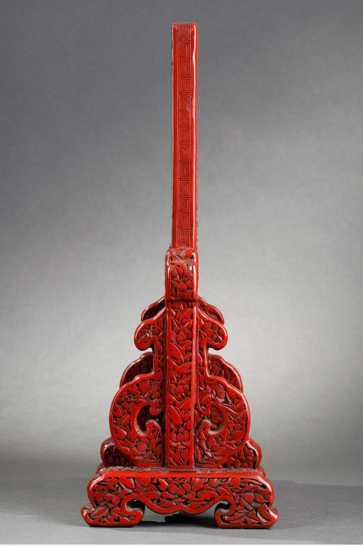 独角鹿西洋古董摆件中国晚清时期仙人会棋主题剔红雕漆插屏屏风 商品图3