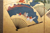 独角鹿西洋古董日本江户时期金地纸本着色东瀛折扇六曲日式屏风 商品缩略图4
