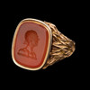 独角鹿西洋古董珠宝首饰19世纪初法国出品18k金红玛瑙凹雕戒指 商品缩略图0