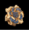 独角鹿西洋古董珠宝首饰14k玫瑰金镶嵌蓝宝石花朵造型胸针 商品缩略图2