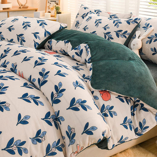 冬季加厚绒四件套加绒保暖珊瑚绒被套法兰绒床单被罩床上用品exo9 商品图2