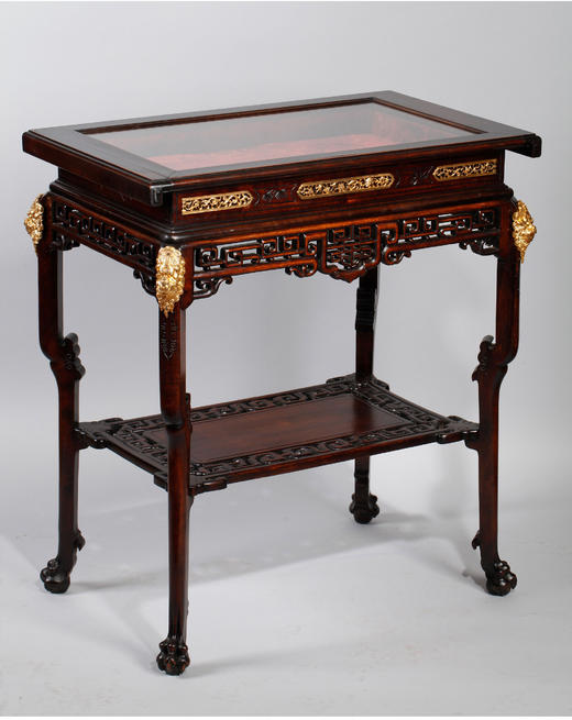 独角鹿西洋古董家具法国出品东方风格玻璃展示柜展示方桌 商品图4