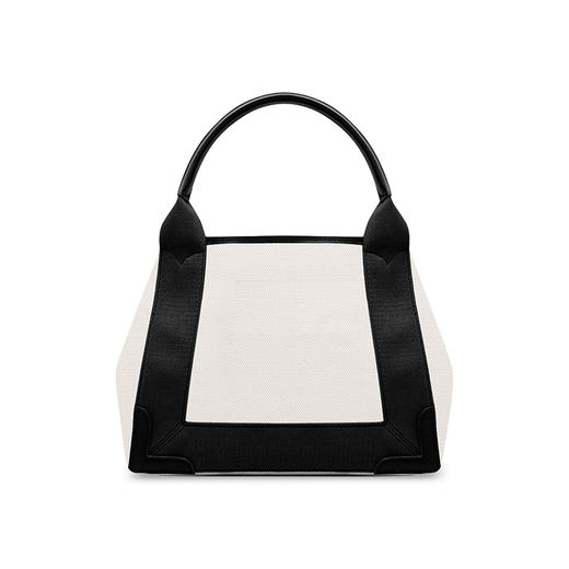 BALENCIAGA 巴黎世家 女士浅米色棉质帆布和黑色小牛皮海军蓝提挎包 混色 390346 2HH3N 9260 商品图2