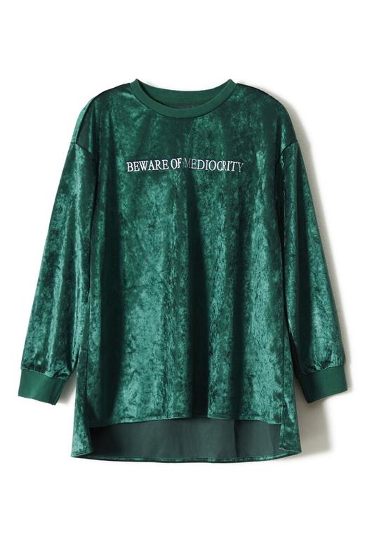 HAYES 字母刺绣绿色绒面卫衣 8146 商品图4