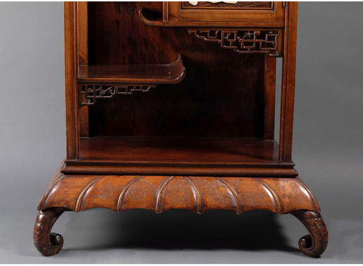 独角鹿西洋古董家具法国古典螺钿镶嵌铜鎏金浮雕镂雕展示柜/边柜 商品图4