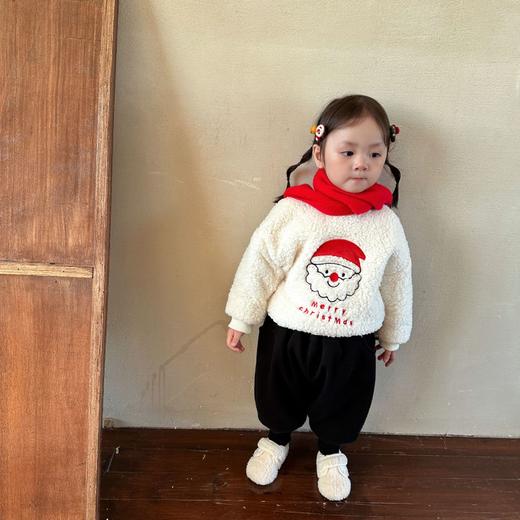 【宝宝圣诞卫衣】2岁女童毛毛卫衣加绒加厚 圣诞节圣诞老人韩版儿童圆领长袖卫衣 商品图5