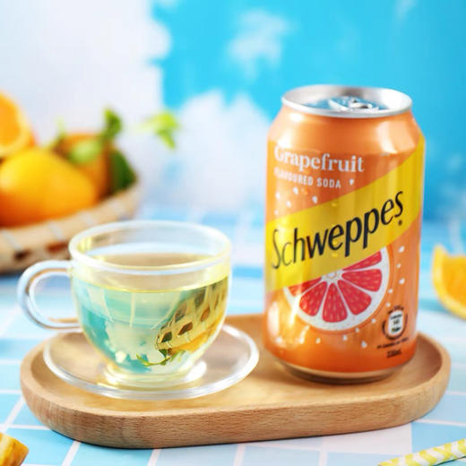 罐装香港版玉泉忌廉味西柚汽水+C柠檬低糖苏打汽水迷你饮料330ml 商品图1