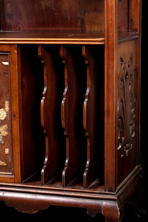 独角鹿西洋古董家具19世纪法国出品Viardot风格木制镶嵌展示柜 商品图4