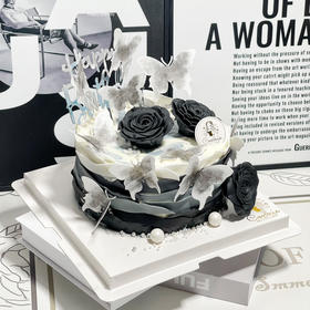 【1237】黑色翻糖玫瑰